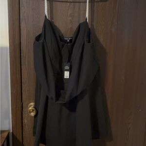 Fashion Nova Alia Crepe Strapless Black Dress